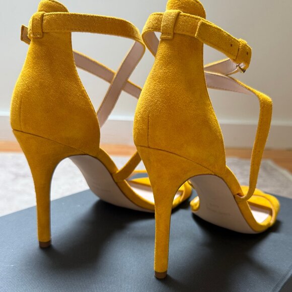 NWOT - Nine West Yellow Suede Strappy Heels – Perfect for Summer - Picture 4 of 7